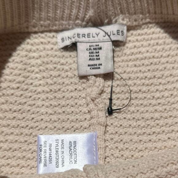 Women’s Sincerely Jules Henley High Waist Crop Waffle Knit Lounge Set Medium - Picture 3 of 5
